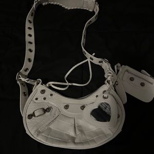 Balenciaga Le Cagole Crocodile Embossed Shoulder Bag XS. Barely worn.